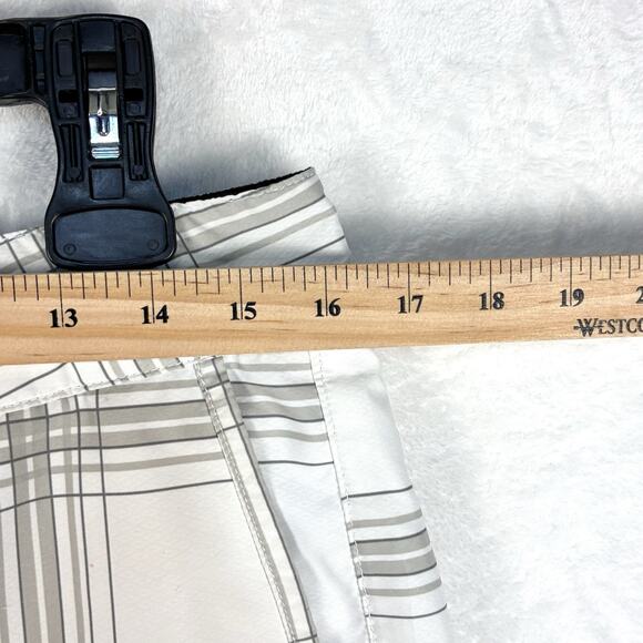 Quiksilver Mens 32 White Gray Plaid Amphibian Hybrid Stretch Board Beach Shorts - Picture 11 of 12